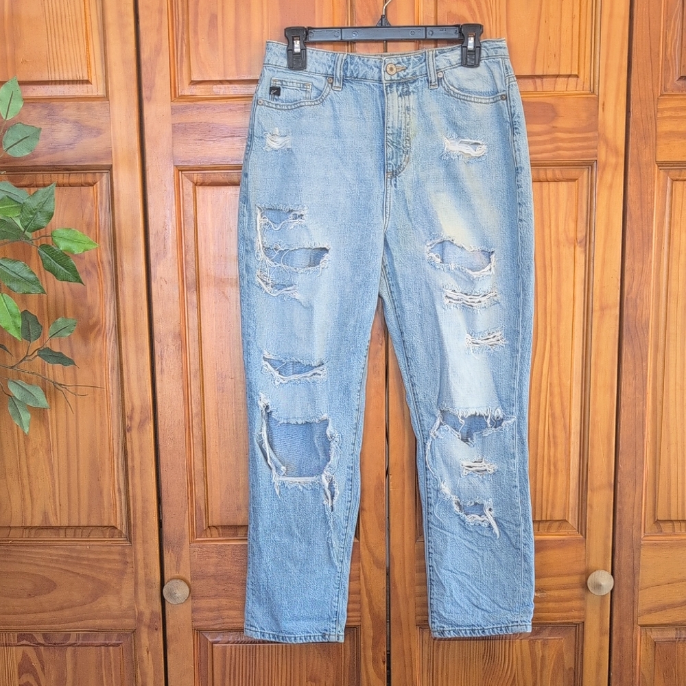 KanCan KC9176L High Rise Ripped Boyfriend Mom Jeans 7/27             Q146